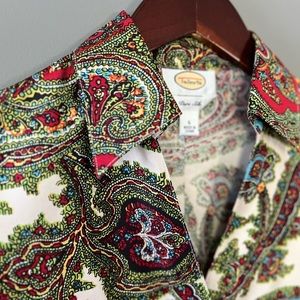 NEW Talbots Silk Paisley Blouse - Tailored Women’s Size 6